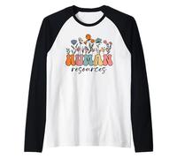 Human Resources Wildflowers, Vintage Retro Floral HR Camiseta Manga Raglan