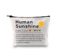 Human Sunshine Definition - Bolsa de maquillaje inspiradora para mujeres, regalo de agradecimiento por positividad para profesores, compañeros de trabajo y amigos, Human Sunshine Bag EU, Bolsa de