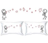 Human Touch, Love Bubbles II - Fundas de almohada románticas para él y para ella