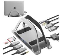 HumanCentric Hub USB C para MacBook, estación de Acoplamiento para portátil y Soporte para MacBook Compatible con MacBook Pro y Air, Base USB C multipuerto para Mac, 10 Puertos con USB 3.0