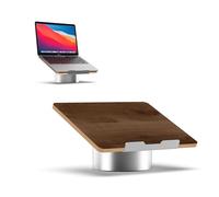 HumanCentric Soporte para computadora portátil para Escritorio - Elevador para computadora portátil en Aluminio Gris Espacial, Compatible con MacBook, Soporte ergonómico de Madera de Nogal Negro