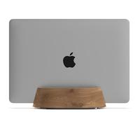 HumanCentric Soporte Vertical para Laptop - Soporte Ajustable y Muelle, Soporte Vertical para Laptop para MacBook Pro y Otros portátiles de 0.5 a 1.5 Pulgadas, Madera de Nogal Negro