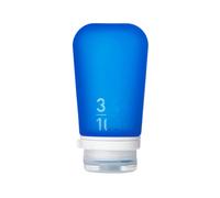 Humangear GoToob+ (Grande) | Botella de viaje de silicona rellenable | Tapa con cierre | Material apto para alimentos | Azul oscuro grande (100 ml)