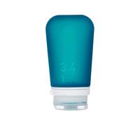 Humangear GoToob (Grande) | Botella de viaje de silicona rellenable | Tapa con cierre | Material apto para alimentos | Verde azulado grande (100 ml)