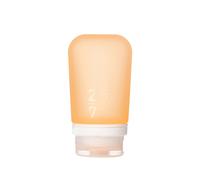 Humangear GoToob+ (Mediano) | Botella de viaje de silicona rellenable | Tapa con cierre | Material apto para alimentos | Naranja mediano (74 ml)