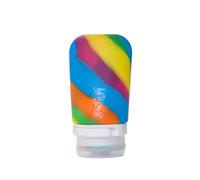 Humangear GoToob+ (Mediano) | Botella de viaje de silicona rellenable | Tapa con cierre | Material apto para alimentos | Arco ris Mediano (74 ml)