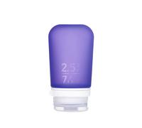 Humangear GoToob+ (Mediano) | Botella de viaje de silicona rellenable | Tapa con cierre | Material apto para alimentos | Morado (74 ml)