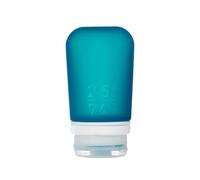 Humangear GoToob+ (Mediano) | Botella de viaje de silicona rellenable | Tapa con cierre | Material apto para alimentos | Color verde azulado mediano (