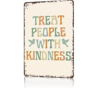 Humanity First Motto Humble Tin Sign for Waiting Room Area 12x8 Inch | Weather resistant material suitable indoor covered patio or sunroom use