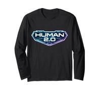 Humano 2.0 Biohacking Biohacker Actualización Longevidad Futurista Manga Larga