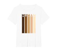 Humano Anti Racismo Parar Racistas Igualdad Derechos Humanos Camiseta, Mujer Tallas Grandes, Blanco, 2XL Grande