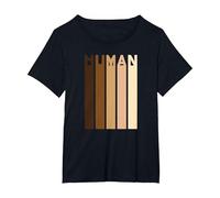Humano Anti Racismo Parar Racistas Igualdad Derechos Humanos Camiseta, Mujer Tallas Grandes, Negro, 3XL Grande