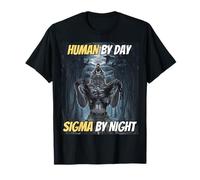 Humano De Día Sigma De Noche Cool Funny Wolf Sigma Alpha Meme Camiseta