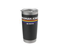 Humano Kind Be Both Gay Pride LGBTQ Ally Rainbow Vaso térmico de acero inoxidable de doble pared