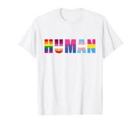 Humano LGBTQ Gay Lesbianas Transgénero Pansexual Orgullo Igualdad Camiseta gráfica económica, Hombre, Blanco, M