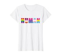Humano LGBTQ Gay Lesbianas Transgénero Pansexual Orgullo Igualdad Camiseta gráfica económica, Mujer, Blanco, M