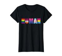 Humano LGBTQ Gay Lesbianas Transgénero Pansexual Orgullo Igualdad Camiseta gráfica económica, Mujer, Negro, S