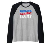 Humanos contra Trump Demócratas Elecciones 2024 Anti-Trump Camiseta Manga Raglan