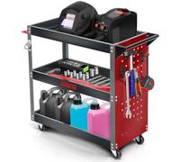 Humberg Carro de Herramientas para Taller, 3 Niveles con 6 Ganchos, Capacidad de Carga de hasta 300 kg, Acero y Aluminio, 80 x 35 x 73 cm