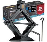 Humberg Gato hidráulico, elevador trapezoidal, base antideslizante, capacidad de carga 2 toneladas, altura 13-19 cm, acero