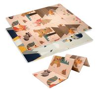 HUMBI Alfombra de juegos para bebé, espuma XPE, doble cara, plana, impermeable, tamaño extra, antideslizante, 120 x 180 cm, animales de montaña