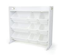 Humble Crew estantería para niños, estantería organizadora para juguetes con 9 cajas de almacenamiento, blanco/blanco