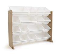 Humble Crew estantería infantil natural/blanco: 16 cajas almacenamiento, organiza juguetes, diseño moderno, segura, montaje rápido, ideal para niños