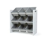 Humble Crew estantería Infantil, Organizador de Juguetes con 9 Cajas, Blanco/Gris