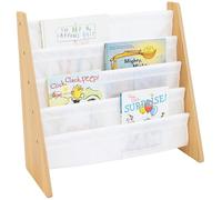 Humble Crew Estantería Infantil para Libros con 4 Niveles, Estantería para Niños, Estantería para Libros, Natural/Blanco