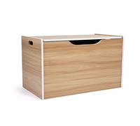 Humble Crew Journey - Baúl de almacenamiento de juguetes con bisagras de madera con tapa, caja de juguetes para niños, ideal para dormitorio, guardería o sala de juegos, 27 x 15 x 17 pulgadas (ancho x