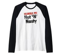 Humble Pie Hot N Nasty Logo Rojo y Negro Camiseta Manga Raglan