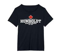 Humboldt Canada Camiseta, Mujer Tallas Grandes, Negro, 1XL Grande