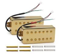 Humbucker de cubierta de latón for guitarra de 7 cuerdas, doble en línea, tornillo ranurado, 8.5K/14K, pastilla divisora de bobina for guitarra eléctrica(Gold 1Set)