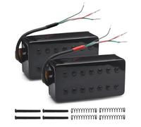 Humbucker de cubierta de latón for guitarra de 7 cuerdas, doble en línea, tornillo ranurado, 8.5K/14K, pastilla divisora de bobina for guitarra eléctrica(Black 1Set)