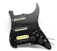 Humbucker - Golpeador para guitarra eléctrica con cableado simple cargado precableado SSH, montaje de placa de arañazos para guitarra Fender Strat (mano derecha)
