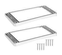 Humbucker Pickup Mounting Ring | Steel Frame for Electric Guitar | Replacement Guitar Pickup Ring/Humbucker Cover | Silver & Black, 2 Pack with Screws