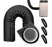 Humdcdy Cubierta portátil para manguera de CA | Funda de aislamiento de manguera de CA portátil | Accesorios de ventilación de conducto lavables con reducción de calor con 3 correas ajustables para
