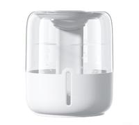 Humidificador con tanque de 6 8 litros alimentado por USB Dual Mist y luz nocturna de pulverización y pantalla digital adecuado para escritorio y uso en habitación (blanco)