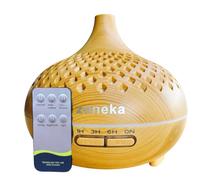 Humidificador de aceites Esenciales, disfusor de Aromas ultrasonico 6h 3 Modos luz LED (Madera Clara Mandala), difusor de aceites Esenciales electrico Gran Capacidad, ambientador para habitacion.