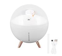 Humidificador de aire de 260ml, diseño de oso espacial ABS con luz nocturna, minidifusor de niebla con carga USB para niños en casa (Blanca)