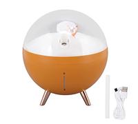 Humidificador de aire de 260ml, diseño de oso espacial ABS con luz nocturna, minidifusor de niebla con carga USB para niños en casa (Naranja)
