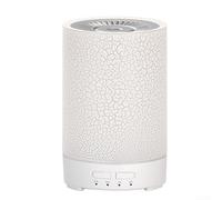 Humidificador de aire de grano de madera con control remoto, difusor de aroma USB con luz nocturna, niebla fría silenciosa para dormitorio, oficina, yoga, 75 x 75 x 125 mm, blanco (blanco)