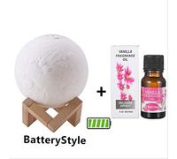 Humidificador de aire Difusor Aroma 880ML 3D Luna lámpara luz con 10 ml aceite esencial USB ultrasonidos noche Cool Mist purificador para oficina España negro
