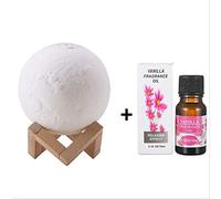 Humidificador de aire Difusor Aroma 880ML 3D Luna lámpara luz con 10 ml aceite esencial USB ultrasonidos noche Cool Mist purificador para oficina España púrpura