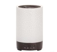 Humidificador de aire, difusor de aroma de grano de madera USB de 75 x 75 x 125 mm, con tanque de agua grande, funcionamiento silencioso y luz nocturna para dormitorio, oficina, yoga (negro)