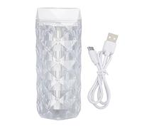 Humidificador de aire pequeño con iluminación ambiental colorida, diseño de prisma multifacético, humidificador mini alimentado por USB tipo C para coche, hogar y habitaciones, (400ML)