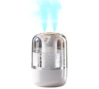 Humidificador de aire ultrasónico de 2 litros - Dispositivo silencioso de niebla fría para la habitación del bebé y el hogar - 3 niveles, pantalla digital y luces LED, portátil recargable