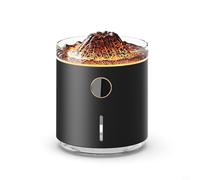 Humidificador de aire y difusor de aroma con simulación de llama y función de temporizador para relajación de toda la habitación (negro)
