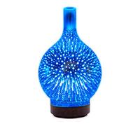 Humidificador de aromaterapia 100 ml de vidrio difusor de aceite esencial difusor difusor de aceite perfumado humidificador ultrasónico 3D luz de noche aromática aroma Aceites Humidificador-04 #
