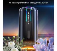 Humidificador de coche con spray de aromaterapia continua e iluminación ambiental colorida para disfrutar de la conducción (negro)